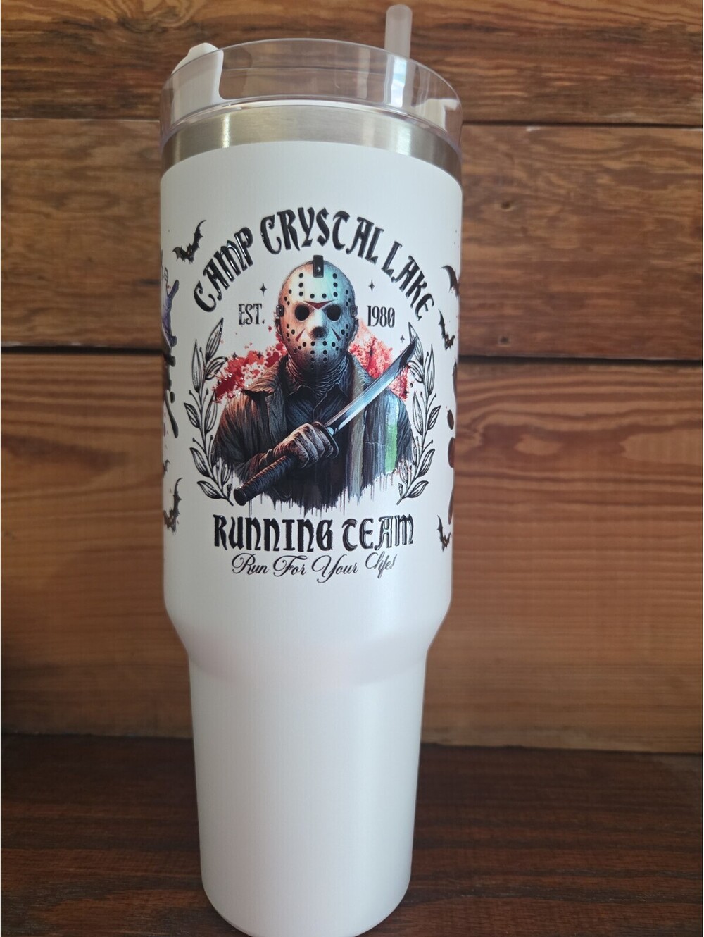 Camp Crystal Lake 40 oz Stainless Steel Tumbler With Lid